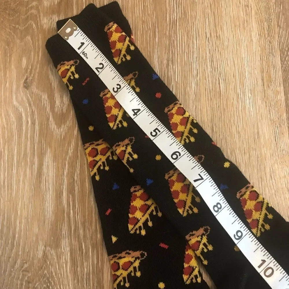 Sock it to me Juniors youth Kids Pizza party knee high Socks black 🍕